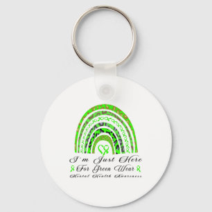 I´m Just Here For Green Wear Rainbow Mental Health Key Ring