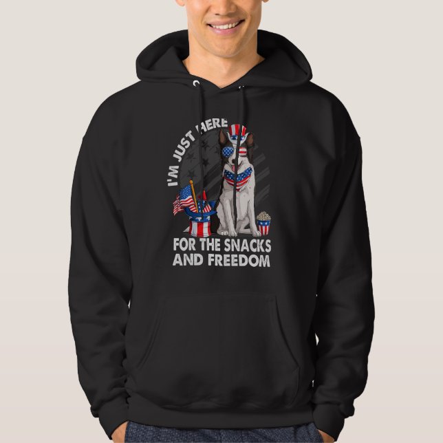 I m just here for the snack & freedom border colli hoodie (Front)