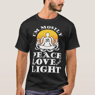 I m Mostly Peace Love And Light Retro Yoga Namast T-Shirt
