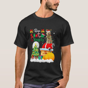 I m Naughty Funny Joke Xmas Santa Reindeer Golden  T-Shirt