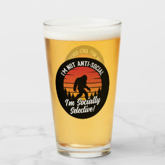 I’m Not Anti-Social Bigfoot Black Glass