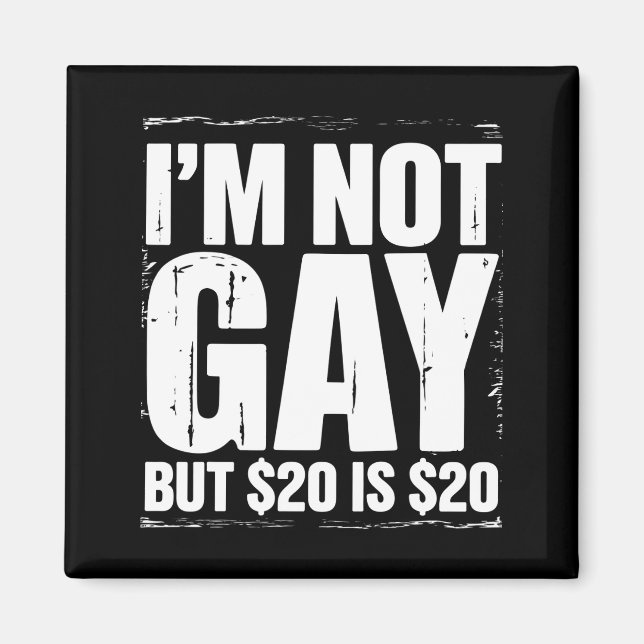 I’m Not Gay But $20 is $20 Funny LGBTQ Magnet (Front)