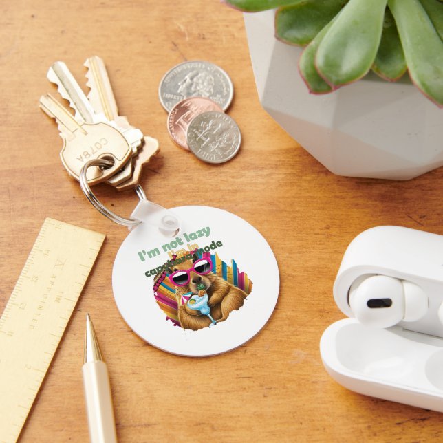 I’m not lazy, I’m in capybara mode ,funny capybara Key Ring (Desk)