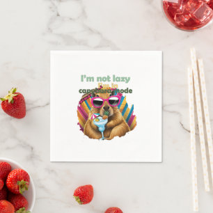 I’m not lazy, I’m in capybara mode ,funny capybara Napkin