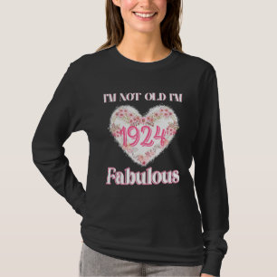 I m Not Old I m Fabulous Vintage Floral Heart Birt T-Shirt