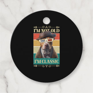 I m Not Old Im Classic Pitbull Dog Retro Vintage l Favour Tags