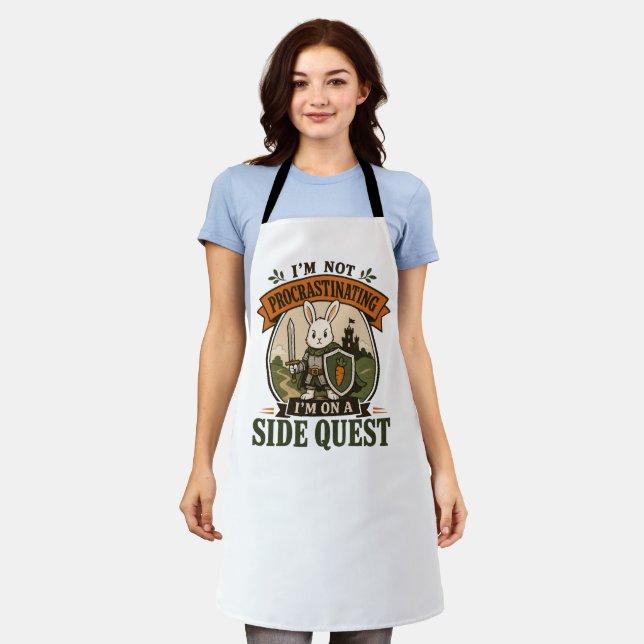 I’m Not Procrastinating Side Quest Rabbit Knight Apron (Worn)
