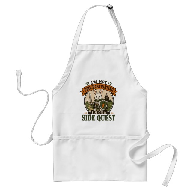 I’m Not Procrastinating Side Quest Rabbit Knight Standard Apron (Front)