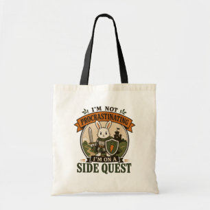 I’m Not Procrastinating Side Quest Rabbit Knight Tote Bag
