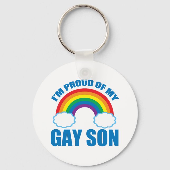 I’m Proud of My Gay Son LGBTQ Mum Dad Parent Key Ring (Front)