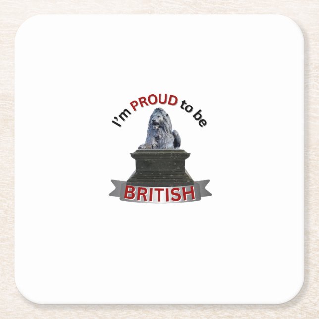 I’m Proud to be British Square Paper Coaster (Front)