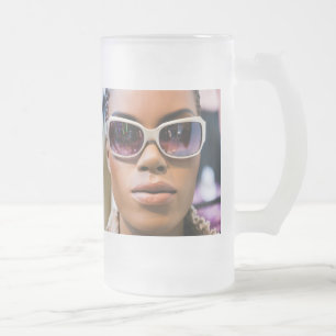 I’m real beautiful frosted glass beer mug