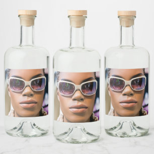 I’m real beautiful liquor bottle label