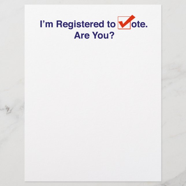 I’m Registered to Vote 2024 Custom Letterhead (Front)