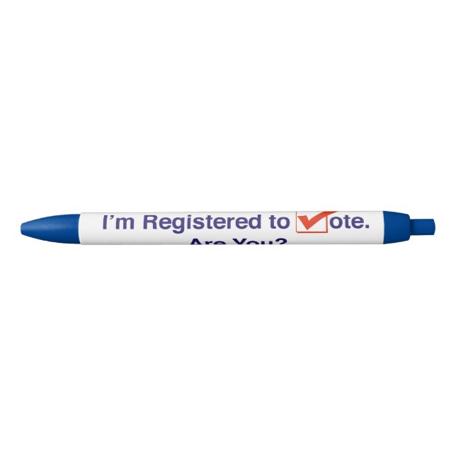 I’m Registered to Vote 2026 Black Ink Pen (Front)