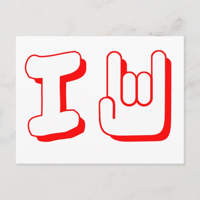 I \m/ Rock - Emo, Rocker, Alternative, Music Postcard (Front)