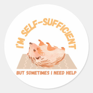 I’m Self-sufficient But Sometimes I Need Help Classic Round Sticker