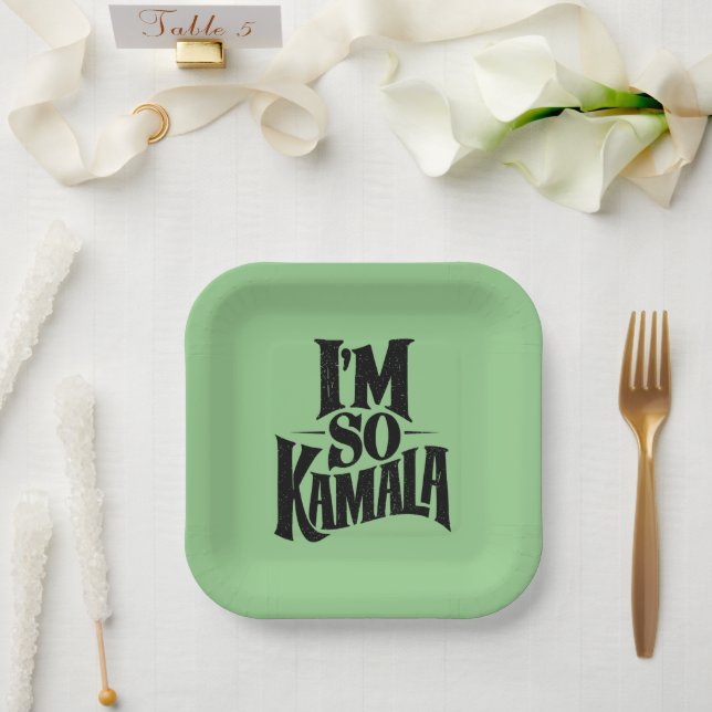 I’m so Kamala Brat Green Meme  Paper Plate (Wedding)
