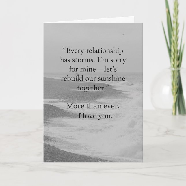 I’m Sorry Relationship Card | Elegant Apology (Front)