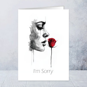 I’m Sorry Sad Woman’s Face Card