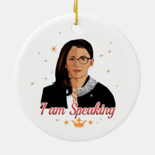 I’m Speaking Kamala Harris Notorious Rbg Christmas Ceramic Tree Decoration
