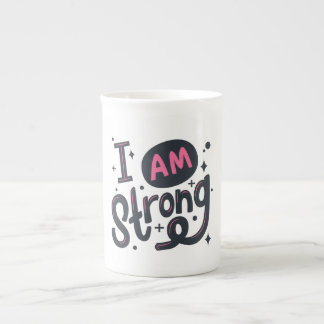 I’m Strong Motivational Typography Design Bone China Mug