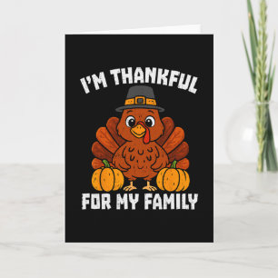 I’m Thankful For Family Turkey Pilgrim Funny Thank Card