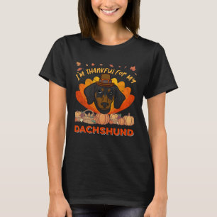 I m Thankful For My Dachshund Cute Thanksgiving T-Shirt