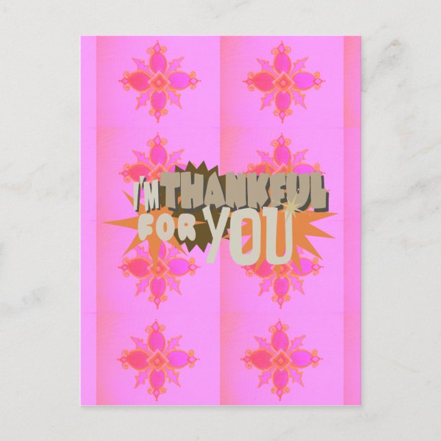 I’m Thankful for You: A Heartfelt Expression  Postcard (Front)