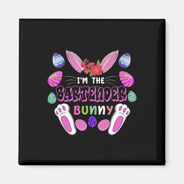 I’m The Bartender Bunny Easter Rabbit  Magnet (Front)