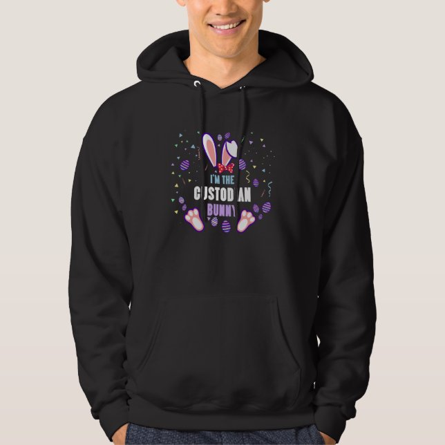 I m The Custodian Bunny Easter Matching Family Par Hoodie (Front)