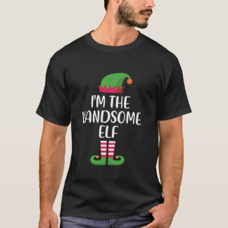 I m The Handsome Elf Christmas Matching Family Paj T-Shirt