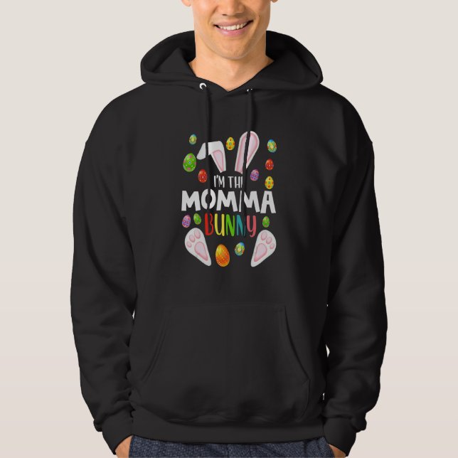 I M The Momma Bunny  Funny Matching Family Easter Hoodie (Front)