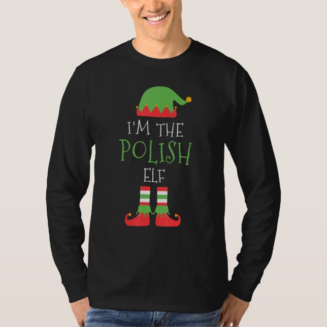 I M The Polish Elf Christmas Family Matching Group T-Shirt (Front)