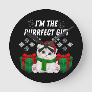 I m The Purrfect Gift Round Clock