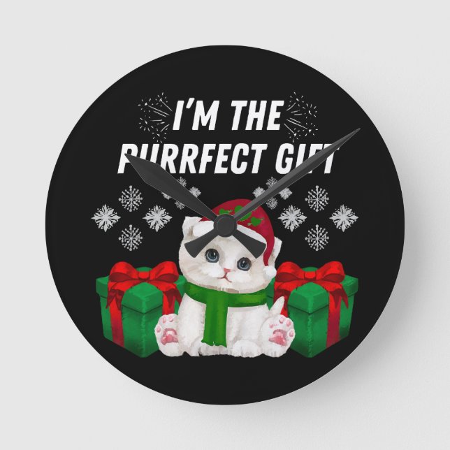 I m The Purrfect Gift Round Clock (Front)