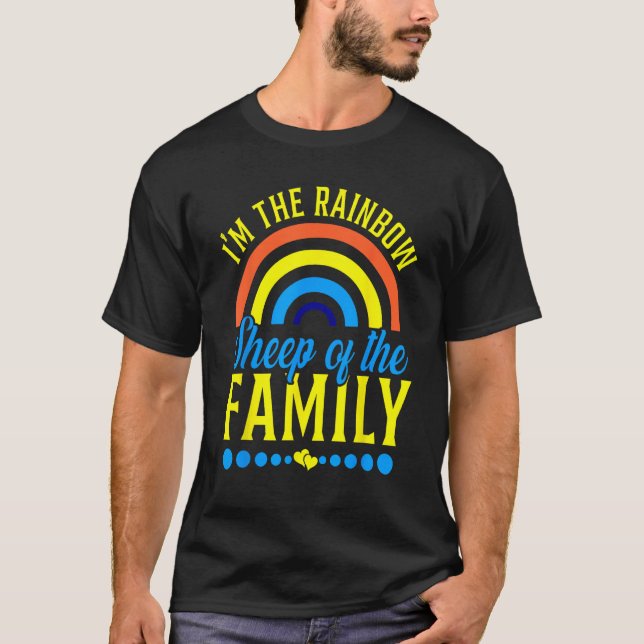 I M The RAINBOW SHEEP OF THE FAMILY LGBT Flag Gay  T-Shirt (Front)