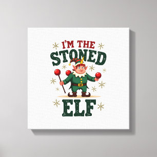 I�m The Stoned Elf Vintage Christmas Dabbing Unico Canvas Print
