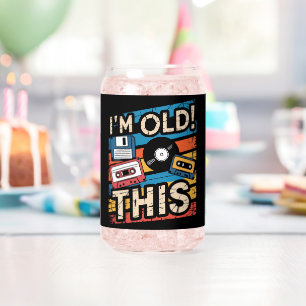 I’m This Old Colourful Retro Music Nostalgia Can Glass