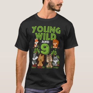 I´m Wild And Nine 9th Birthday 9 Theme Woodland T-Shirt