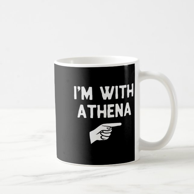 I’m With Athena Funny Halloween Matching Costume  Coffee Mug (Right)