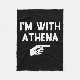 I’m With Athena Funny Halloween Matching Costume  Fleece Blanket