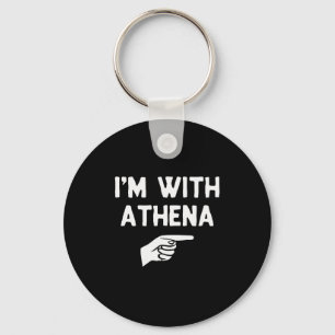I’m With Athena Funny Halloween Matching Costume Key Ring