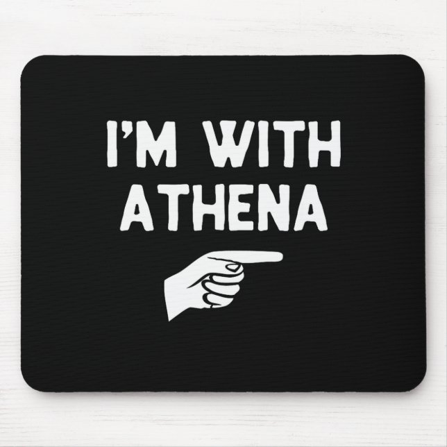 I’m With Athena Funny Halloween Matching Costume  Mouse Pad (Front)