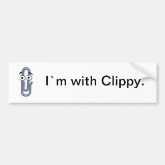 "I`m with Clippy" Car Sticker
