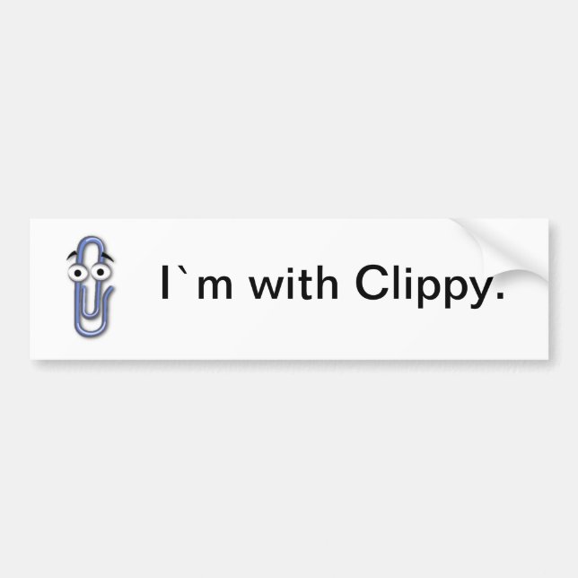 "I`m with Clippy" Car Sticker (Front)