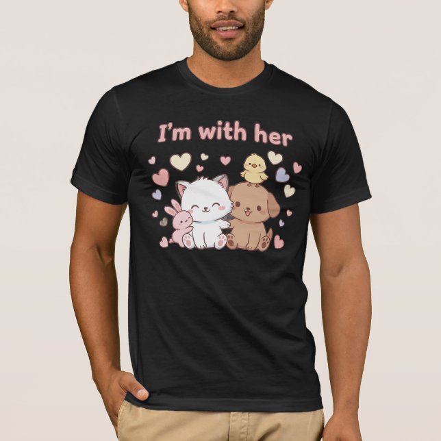 I’m with Her – Matching Valentine’s Day Couple T-Shirt (Front)