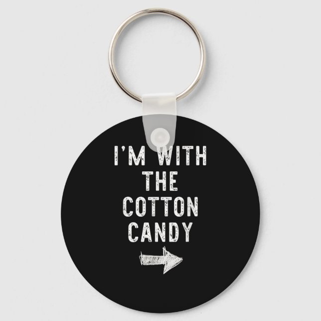 I’m With The Cotton Candy Funny Halloween Couple C Key Ring (Front)