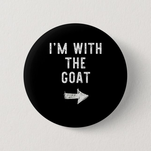 I’m With The Goat Funny Halloween Couple Costume  6 Cm Round Badge (Front)