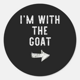 I’m With The Goat Funny Halloween Couple Costume  Classic Round Sticker